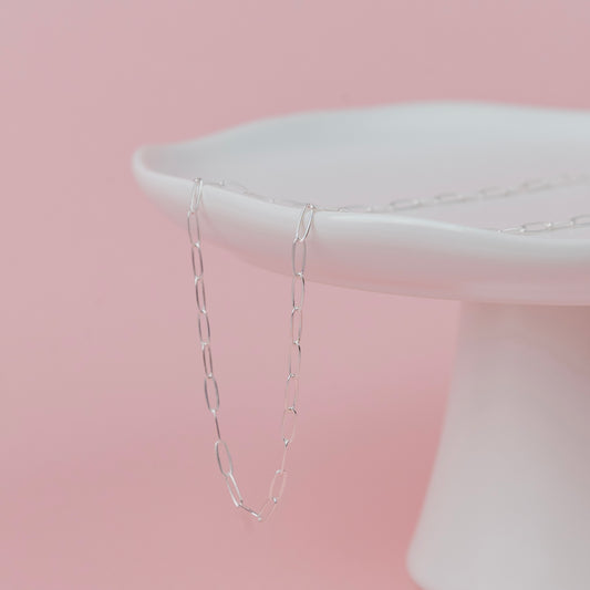 Dainty Paperclip Necklace | Sterling Silver