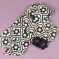 THE ULTIMATE HAIR SCARF SET in Black and White Retro Daisy/ Statement Hair Accessory + Earrings Gift Set