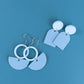 THE ARCH DANGLE in Baby Blue/ Lightweight Leather Statement Earrings