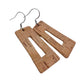 Retro inspired shape with natural cork lightweight statement earrings