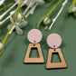 THE JANE in Blush & Cherry Wood/ Lightweight Acrylic + Wood Statement Earrings