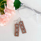 THE SQUARE DANGLE in Cherry/ Lightweight Wood Statement Earrings