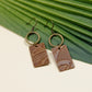 THE SCOUT in Brown Embossed/ Leather Statement Earrings