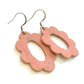 Coral Cork with Oval Flower shape lightweight statement earrings