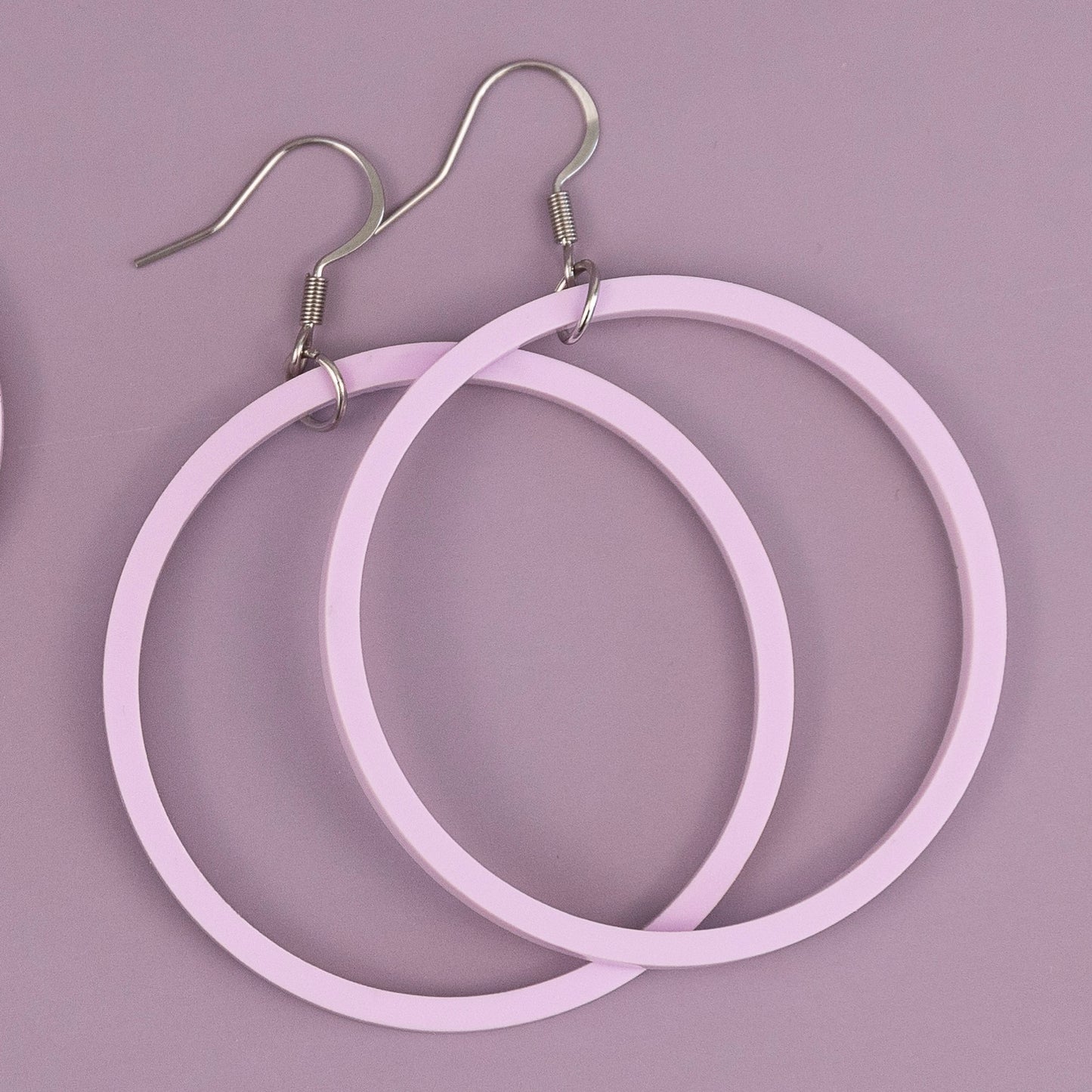 THE STAPLE HOOP in Lavender/ Lightweight Acrylic Statement Earrings