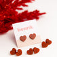 THE CANDY HEART STUD in Red Sparkle/ Lightweight Acrylic Statement Earrings