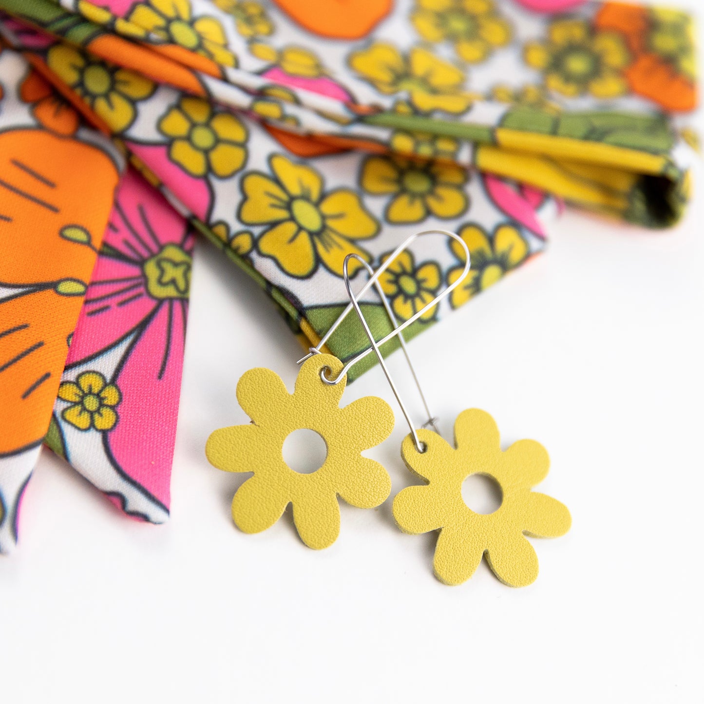 THE BEST EARRINGS/HEADBAND in Nostalgic Floral + Yellow Flower Drops/ Statement Accessories