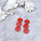 THE DOTTY TRIO in Red (Hook Style)/ Leather Statement Earrings