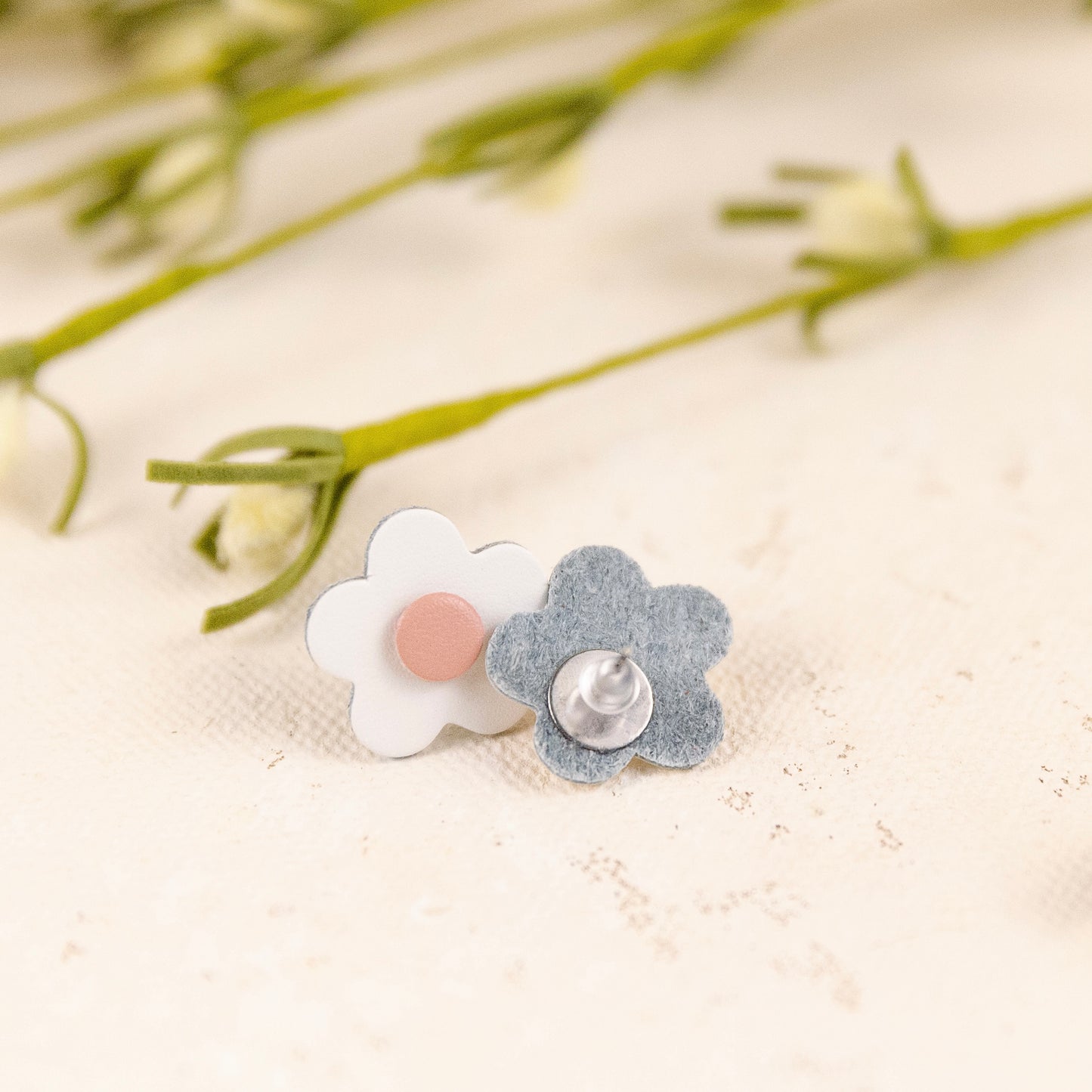 THE DAISY STUD/ Leather Statement Stud Earrings