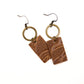 THE SCOUT in Brown Embossed/ Leather Statement Earrings