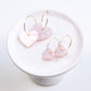 THE HEART HOOP in Pink Pearl Shimmer/ Lightweight Acrylic Statement Hoop Earrings