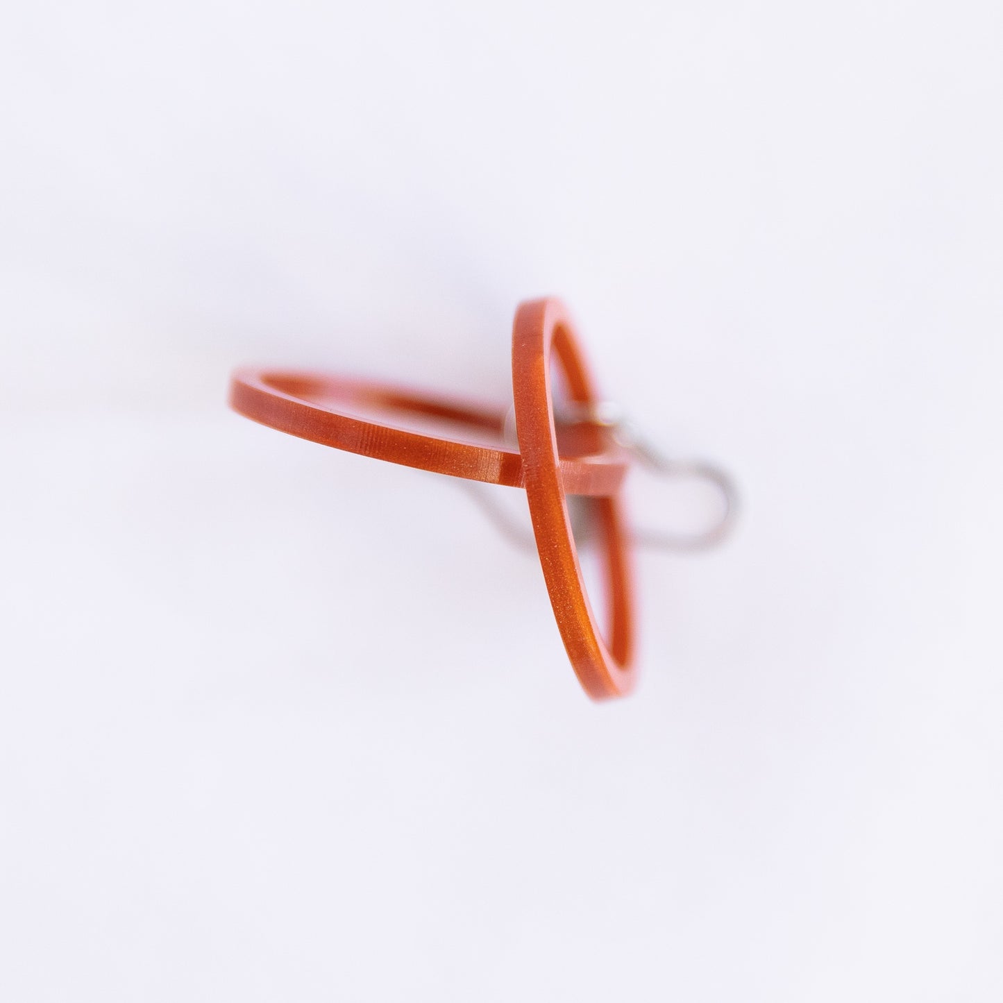 THE STAPLE HOOPS in Burnt Orange/ Lightweight Acrylic Statement Hoop Earrings