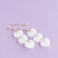 THE HEARTS TRIO in Pink White + Gold/ Lightweight Acrylic Statement Earrings