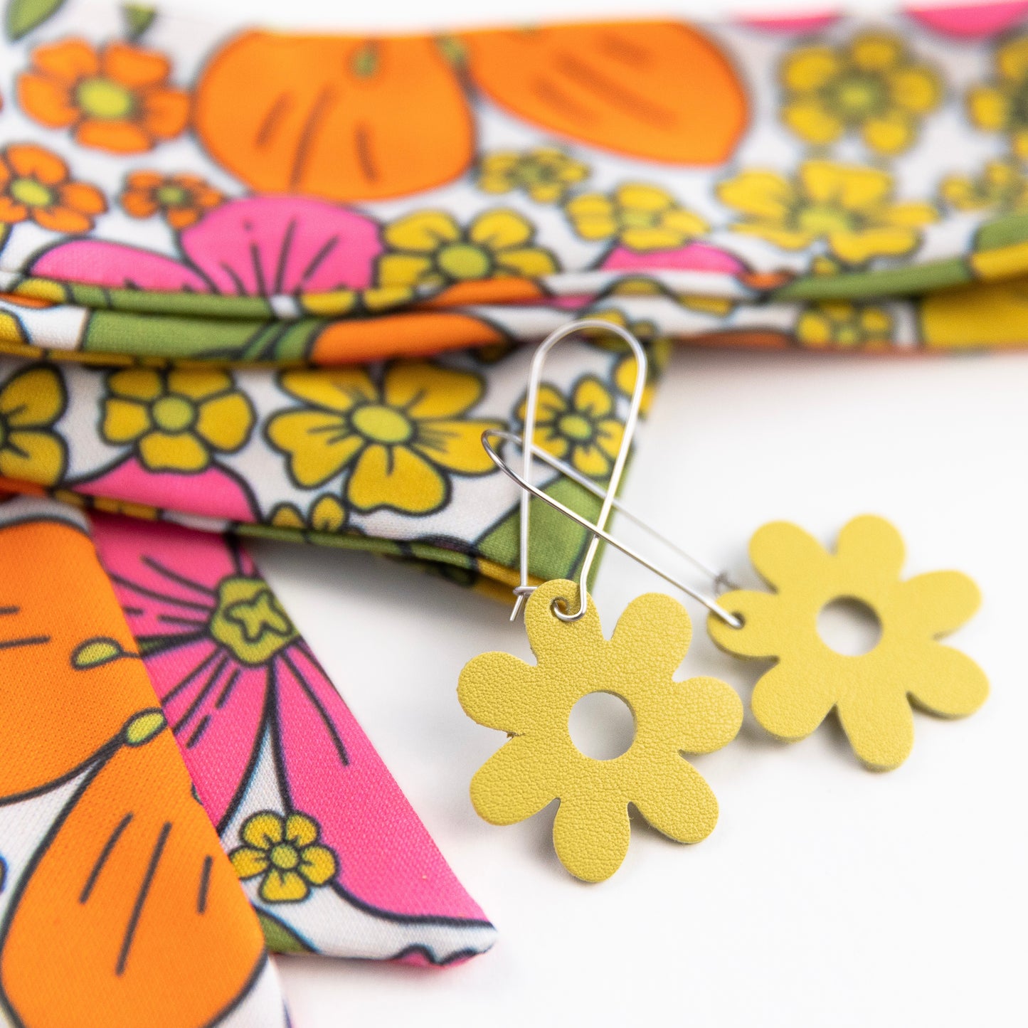 THE BEST EARRINGS/HEADBAND in Nostalgic Floral + Yellow Flower Drops/ Statement Accessories